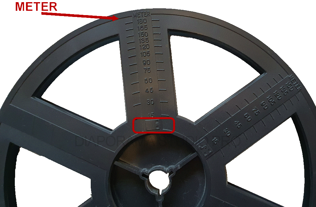 Longueur en m�tre sur une bobine super 8