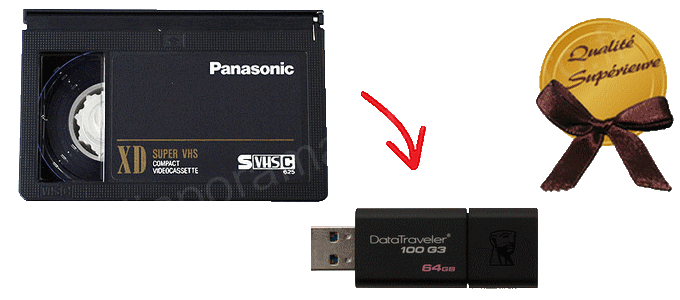 Num�risation de cassettes SVHS-C sur cl� USB avec qualit� am�lior�e